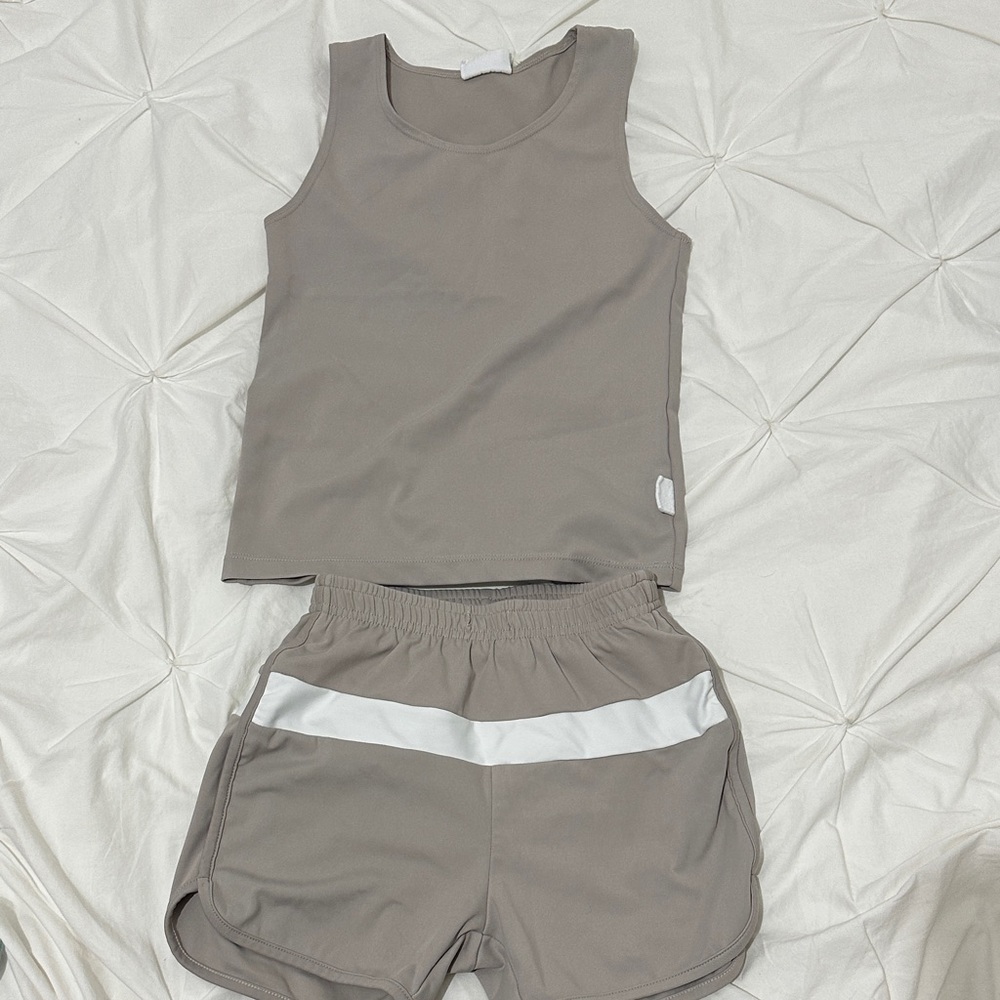 Sparrow Taupe Swim Trunks and Tank Set